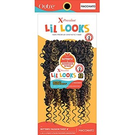 Outre X Pression Lil Looks Crochet Braid BUTTERFLY PASSION TWIST 8″ (5-PACK, 4)
