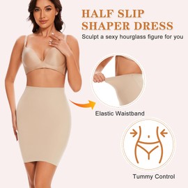 AliyaFeng - Faja moldeadora de cuerpo para mujer, con control de abdomen, sin costuras, moldeadora, Desnudo/, Large