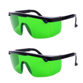2 Pack Safety Glasses for Lasers, 190nm - 540nm OD 5+ Laser Engraver Protective Goggles Eye Protection Eyewear for Work [Green]