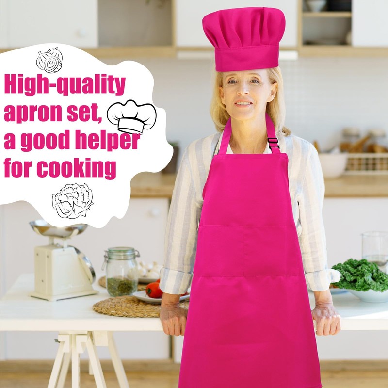 SATINIOR 2 Pcs Chef Costume for Women Men Chef Hat
