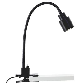 Lightbox Clamp Lamp in Black - Includes LED - GU10-300lm - 3000K - Flexible Desk Lamp with Rocker Switch - 37 x 27 cm - for Office - Metal / Plastic - Nickel / Chrome