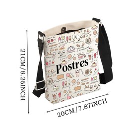 JYTAPP Postres Inspiration Gifts Latin American Desserts Crossbody Bag Latin Culture Food Lover Dessert Chef Gifts (beige)