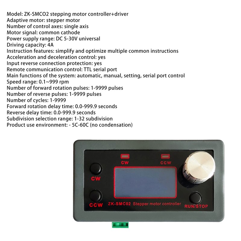 Stepper Motor Driver and Controller, ZK-SMC02 Integrated Board Forward/Reverse Control