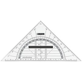 Brunnen Geometry Triangle Set Square for School and Office 16 cm Colour Code 16 cm Black/Onyx