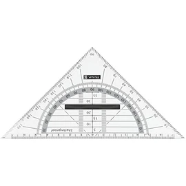 Brunnen Geometry Triangle Set Square for School and Office 16 cm Colour Code 16 cm Black/Onyx