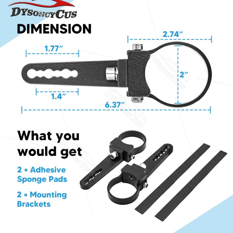 DYSO 2" Roll Cage Clamps Light Bar Mount Bracket For