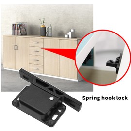 The Lord of the Tools Cabinet Door Latch with 4Pcs Screws RV Drawer Latches Caravan Door Retainer Catch Accessories for Cabinets Sliding Door Home Kitchen Black