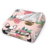 HAZIMCS Flannel Fleece Plush Throw Blanket,French Bulldog Floral Dog Cute