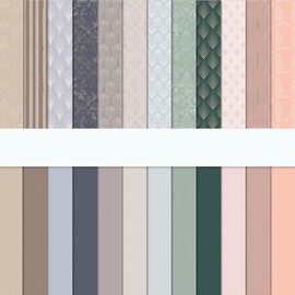 24 Sheets Double-Sided Pattern Paper, 24 Designs, 12 Inch Scrapbooking Cardstock Pad, Decorative Paper for DIY Photo Album and Gift Decoration (Grey, 12 Inch)