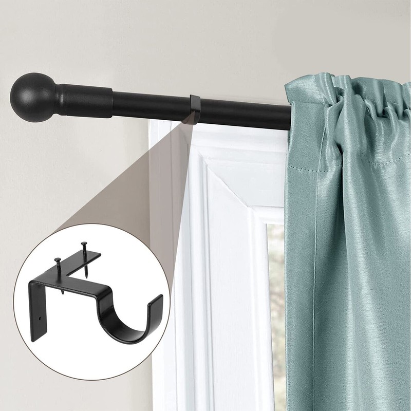 4Pcs Bracket Hang Curtain Rod Holders Single Hook Right Into