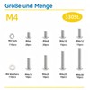 WZHUIDA 330 Piece M4 Screws Set, Stainless Steel Rounded Head