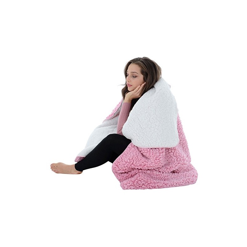Micro-Pro Large Luxury Soft Sherpa Fleece Blanket Chunky Double Layer