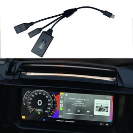 COKTNNI 2024 Road Glide Wireless Carplay Adapter Fit for Harley 2024-2025 Road Glide Street Glide 121 CVO/ST Accessories Touring Plug n Play with Charging Port (USB-Male)