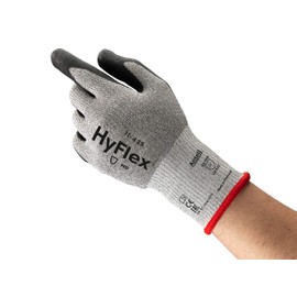 Ansell HyFlex 11-435 Nylon Medium-Duty Cut Protection Glove with Dyneema Knitwrist, Abrasion/Cut Resistant, Size 11, Gray (Pack of 12 Pair)