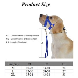 TopHomer Dog Collar, Head Collar for Dogs, Padded Halter to Stop Pulling for Small Medium Dogs - M