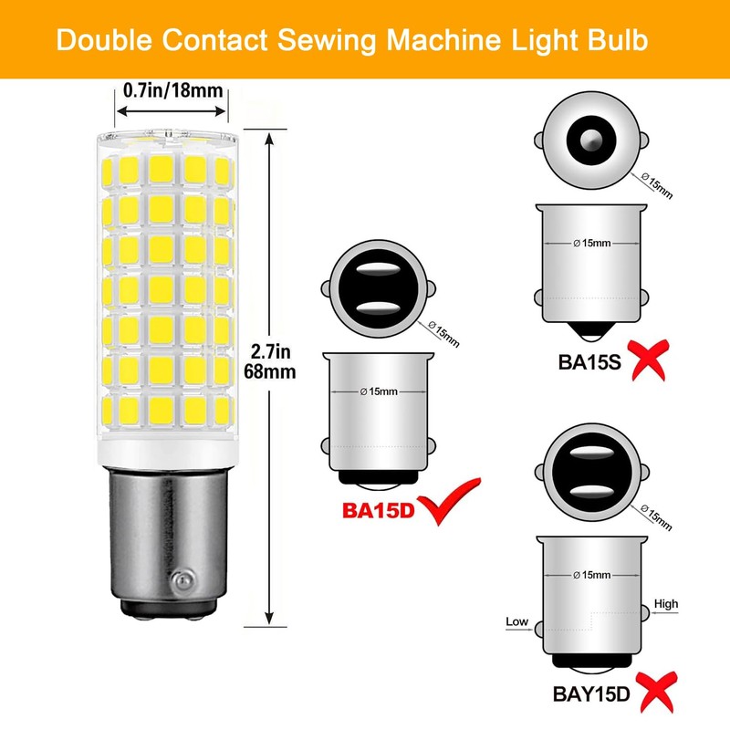 BA15D LED Bulb, 80W Equivalent, 120 Volt, Daylight 6000K, Dimmable,