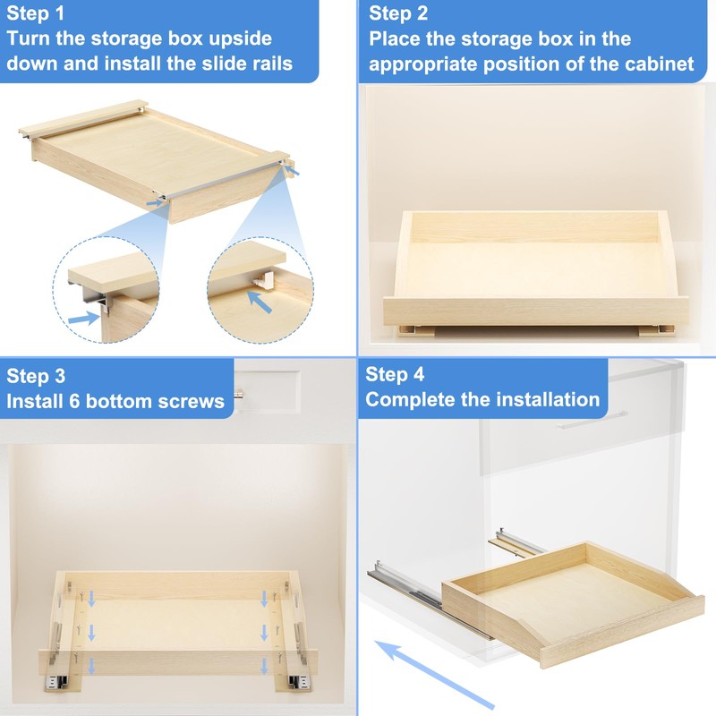 LOVMOR Single Pull Out Organizer 10-1/2”W x 21”D, Soft Close