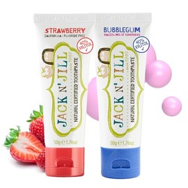Jack N' Jill Natural Certified Toothpaste for Kids - Fluoride Free Kids & Toddlers Toothpaste, Gently Cleans Teeth, Helps Soothe Gums, 40% Xylitol, BP