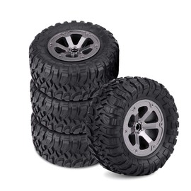 VIFERR RC Crawler Tyres, 4 Pcs Rubber Tyres 1:16 Crawler Tyre Replacement for Remote Control Militaty Car Model