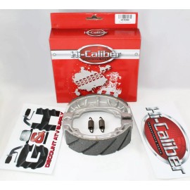 Hi-Caliber Powersports Parts GROOVED Front Brake Shoes +Springs for 1982-1984 Honda ATC 200E 200ES Big Red