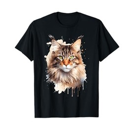 Maine Coon Cat Lovers Design Pop Art Maine Coon Cat T-Shirt