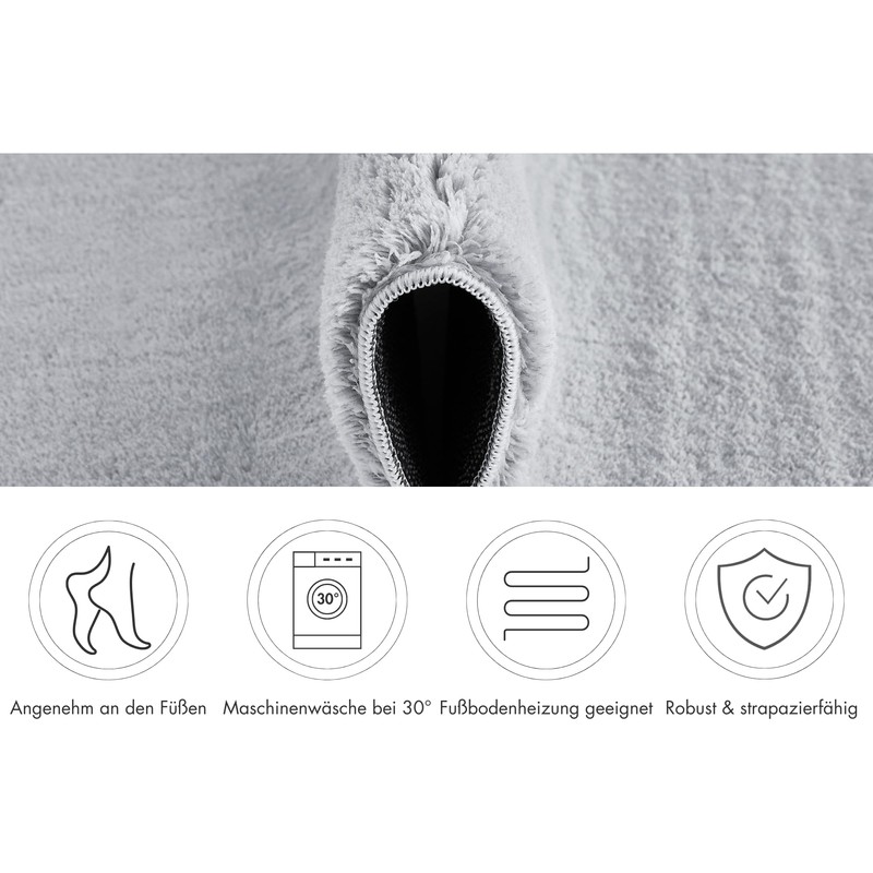 andiamo Arezzo Soft Bathroom Rug - Bath Mat Non-Slip Machine