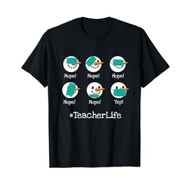 Teacher Life Christmas Snowman Face Mask Quarantine X-Mas T-Shirt