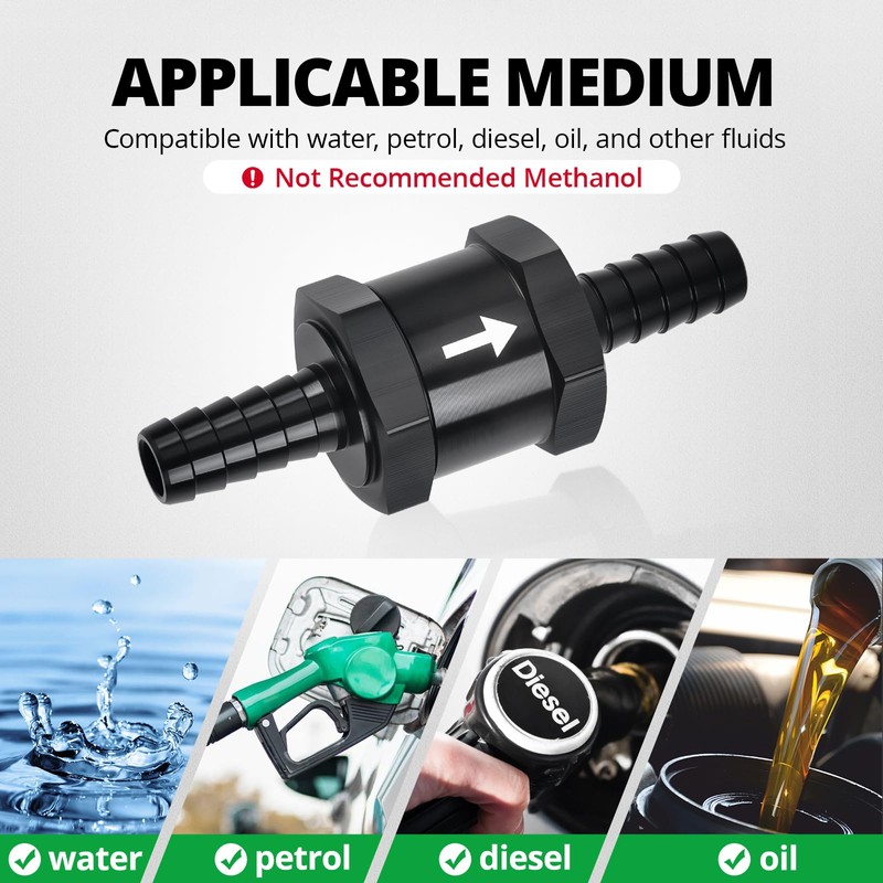 EVIL ENERGY 1/4" Fuel Check Valve One Way Inline Non