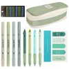 Buqoo 11 PCS Aesthetic Students Supplies Retractable Cute Pen Case