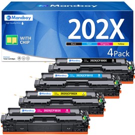 202X Toner Cartridge 4 Pack High Yield Replacement for HP 202X Toner Cartridges CF500X Works for Color Pro MFP M281fdw Toner M281cdw M281cdw M281fdn M254dw M254dn Printer (BK/C/Y/M)