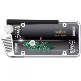 Golf Club/Ball Chrome License Plate Frame 2 Pack No Caps #19509