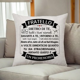 Behind You All Your Memories Cushion Cover Memory Gifts for Friends Family Cushion Decoration Idea for Him or Her, Gift with Self-Motivation, Positive Gift (Brother)