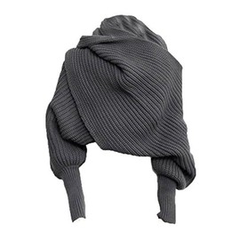 LUMoony Women's Scarf Cape with Sleeves Fashion Winter Warm Normal Lacquer Knitted Packaging Scarf Warm Knitted Scarves Cape Wrap Scarf Shawl Cape Knitted Scarf Stole Unisex