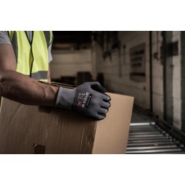Blackrock Oxygen-NF Lightweight Flexible Safety Work Gloves Mens Womens, Nitrile Foam Coating Dry, Wet, Oily Grip, Stretch Fit Nylon, Ideal For Engineering, Home Improvement & Handling - Small, Grey