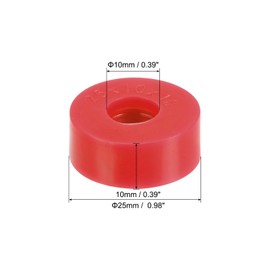 PATIKIL Multi Purpose Rubber Spacer, 40 Pcs 0.98"OD 0.39"ID 0.39"T Neoprene Round Anti-Vibration Isolation Pads Isolator Rubber Bushings Spacer Washer for HVAC Bolts Car Accessories, Red
