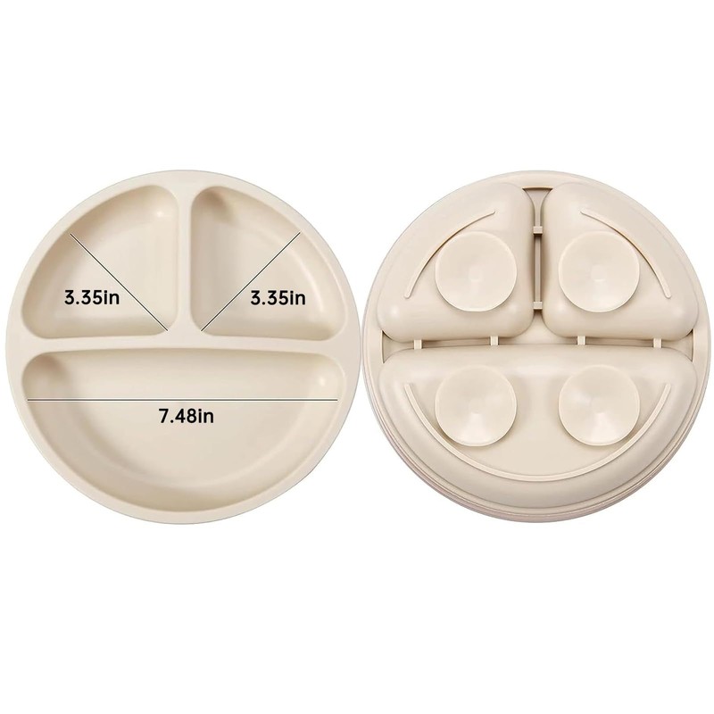 PandaEar Silicone Baby Feeding Set| 2 Divided Suction Plate +