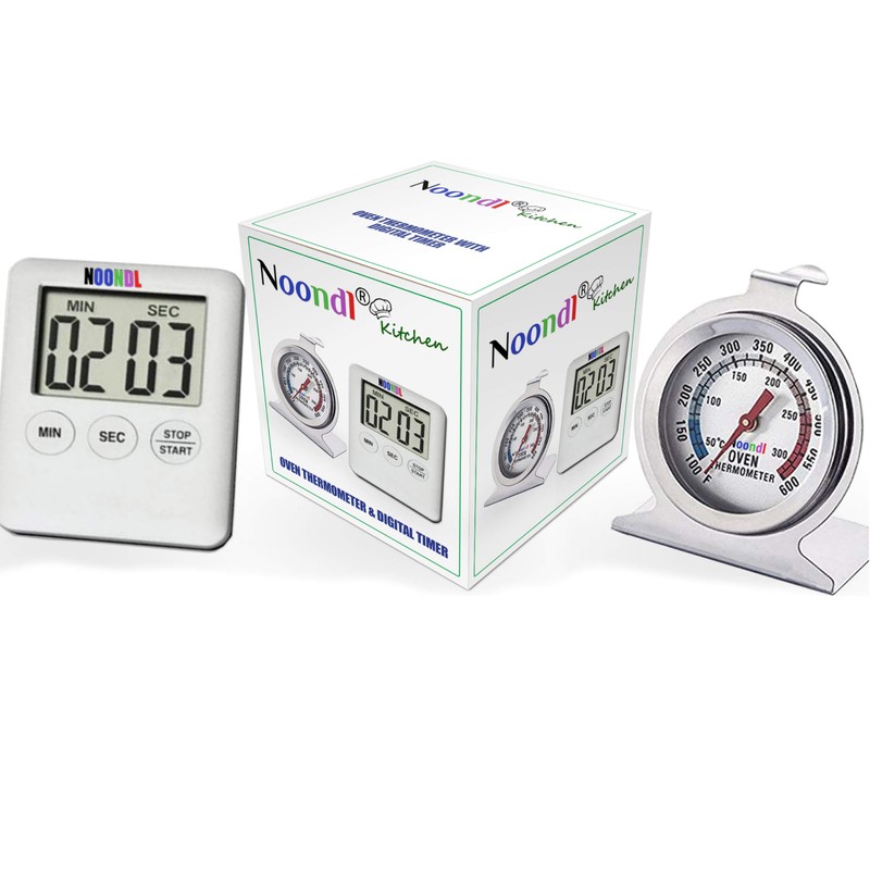 Noondl Oven Thermometer for Fan Oven with Digital Timer