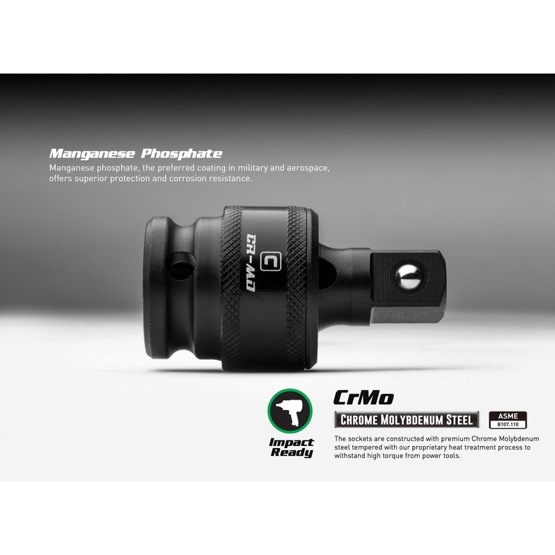 Capri Tools Premium Impact Universal Joint Set, CrMo, 3-Piece