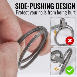 KeyUnity Titanium Keychain, Outer Diameter 17.5 mm/25 mm/33 mm, Carabiner, Lightweight, Rust-Resistant, High-Strength, Round Ring, Silver, Durable, Stylish, Handmade, Craft Parts, Car/Bicycle/Home Key