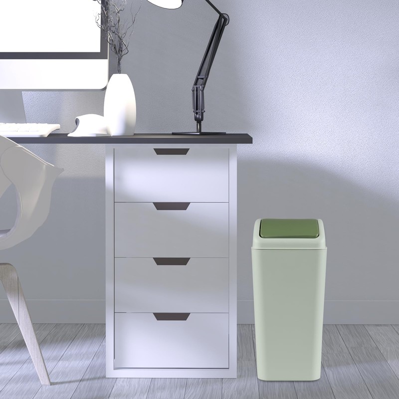 Nicesh 4.5 Gallon Trash Can with Swing Lid, Swing Top