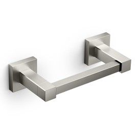 FORIOUS Toilet Paper Holder Wall Mount, Stainless Steel Rustproof Double Post Pivoting Tissue Roll Holder for Bathroom, Commercial Toilet Paper Dispenser (Brushed Nickel, Square)