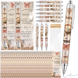 DAVAXI 50 Set Coffee Babys Shower Favors for Guests A Baby Is Brewing Coffee Theme Ballpoint Pens Thank You Greeting Cards Baby Shower Gifts for Boy Girl Gender Reveal Party Guest Souvenirs Prizes