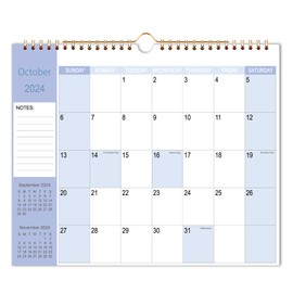 Calendar 2024-2025, Wall Calendar from October 2024 - December 2025, 15 Months Calendar with Premium Paper, Twin-Wire Binding & Hanging Hook, 11.5" x 14.5", Colorful