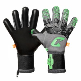 CATCH & KEEP Fly Soul Goalkeeper Gloves, Professional Goalkeeper Football Gloves, Octopus Grip & Hybrid Cut, Breathable Mesh Backhand, Punching Zone 3.0 Technology (Fly Mint Soul, 10)