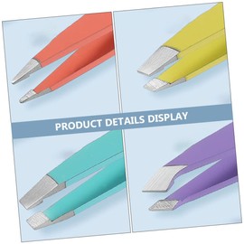 Beavorty Eyebrow Grooming Kit 6pcs Colorful Eyebrow Tweezers Scissor Clip for Travel Daily Use