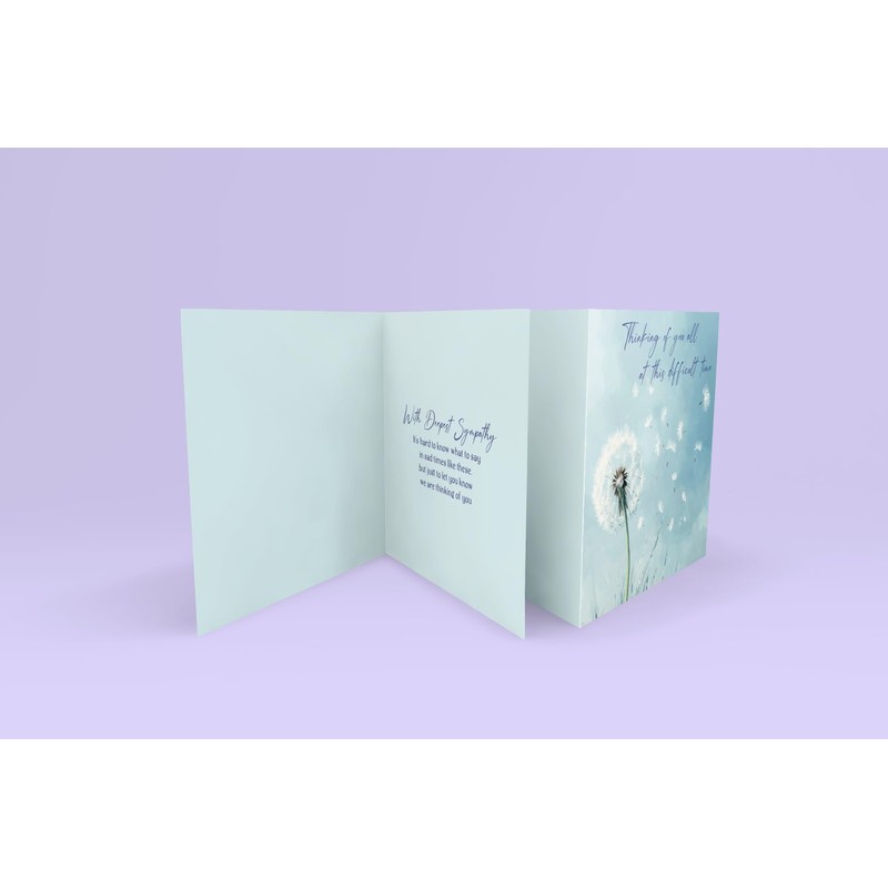 Dandelion With Sympathy Card - Watercolour Style with Sentimental Message