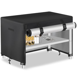 Outdoor Prep Table Cover with Split Zipper - Waterproof Stainless Steel Metal Table Cover - Outdoor Dining Table Cover - Grill Table Cover - Grill Cart Cover - 48"L x 24"W x 35"H