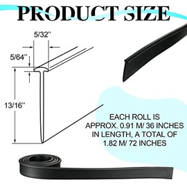 Tondiamo 72 Inch Black Shower Door Rubber Sweep Bottom Seal Strip Rubber Shower Door Seal Strip Waterproof Trim for Home Bathroom