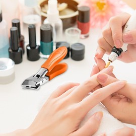 Slanted Nail Scissors, Slanted Scissors for Thick Toenail Fingernail, Anti-Splash Manicure Pedicure Nail Tools Non-Slip for Women Men for Dormitory, Traveling