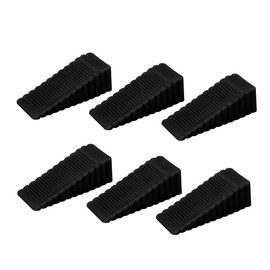 NASSIA ドアストッパー 固定式 ゴム製 室内用 扉ストップ 工具不要 取り付け簡単 扉開放 ストッパー 6個セット (ブラック)